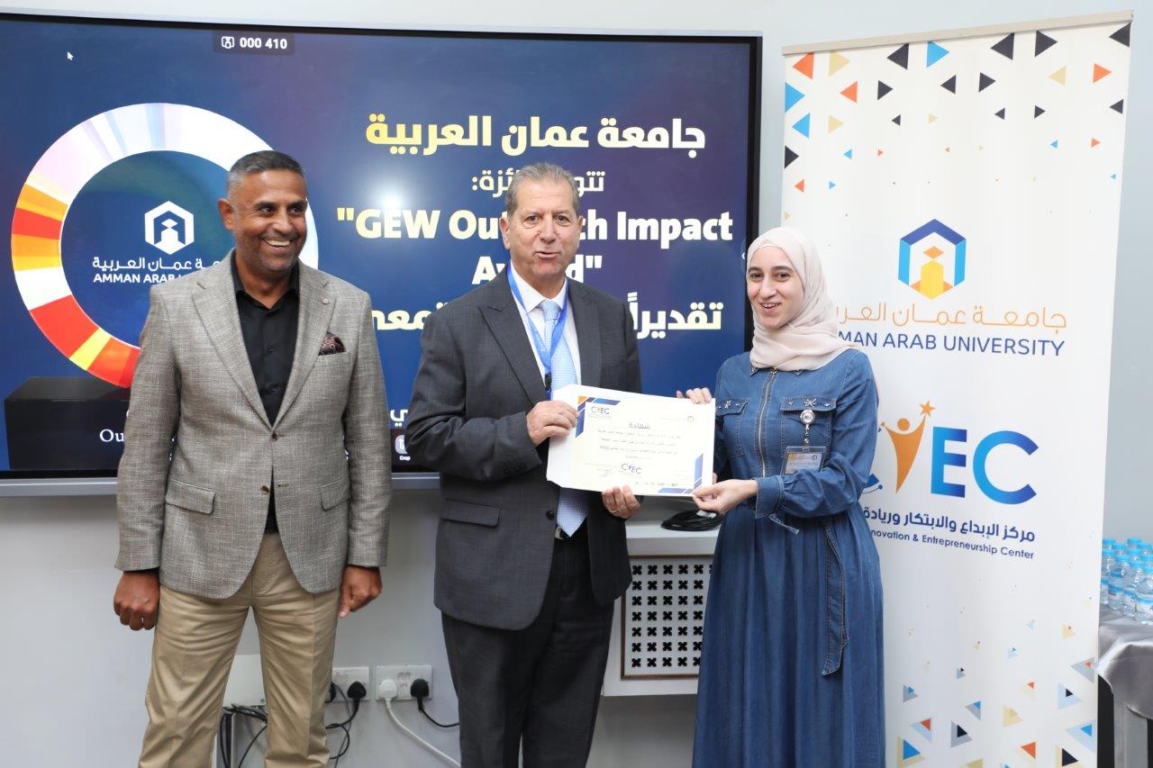 جامعة عمان العربية تكرم المشاركين في فعاليات اسبوع الريادة العالمي 202532