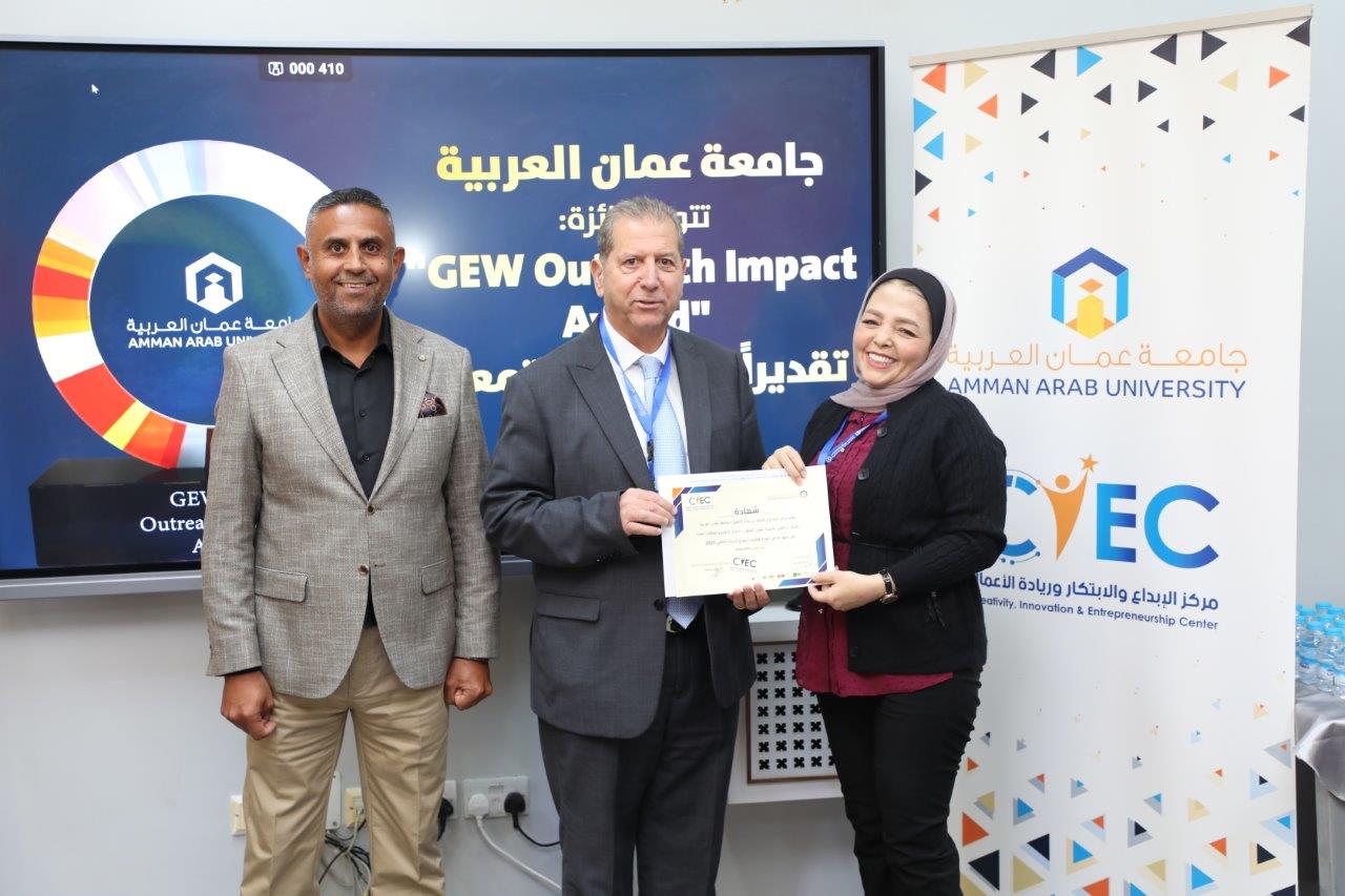 جامعة عمان العربية تكرم المشاركين في فعاليات اسبوع الريادة العالمي 202536