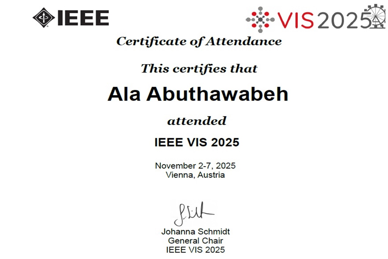 تكنولوجيا المعلومات في "عمان العربية" تشارك في أعمال المؤتمر العلمي الدولي IEEE VIS 2025 في النمسا1