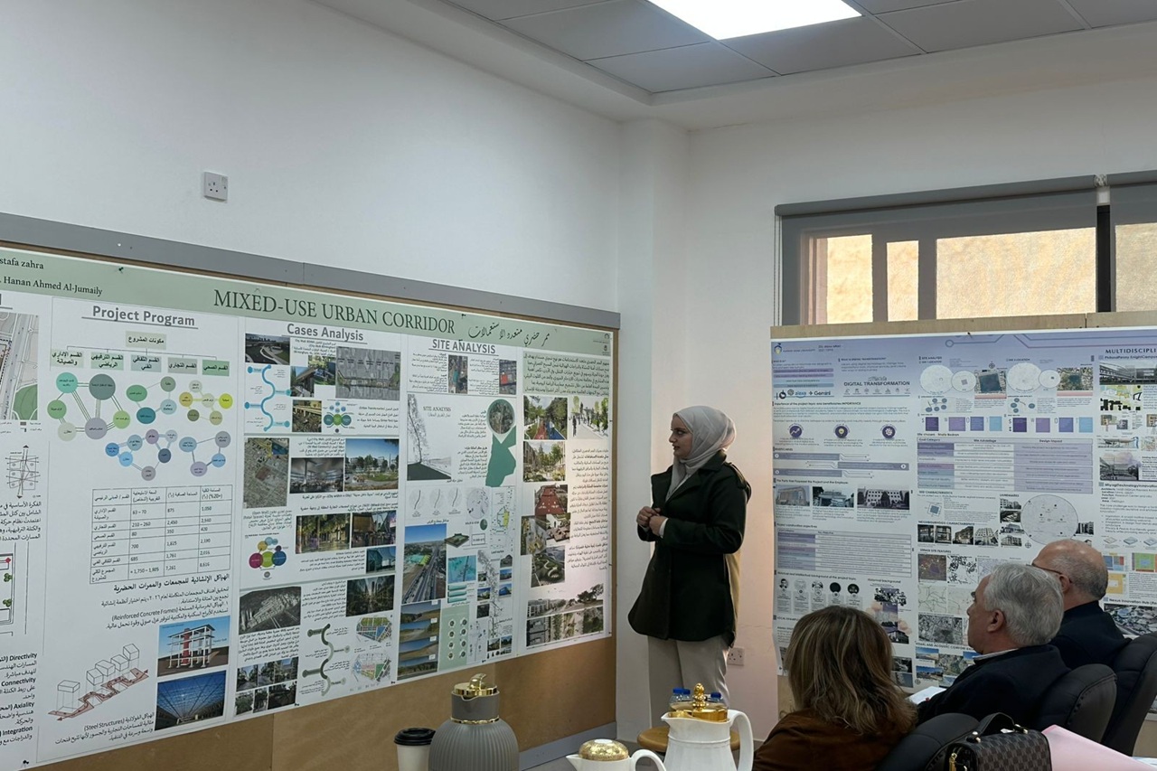 طلبة قسم هندسة العمارة في "عمان العربية" يناقشون مشاريع تخرج تواكب التحول الرقمي وتعكس هوية المجتمع6