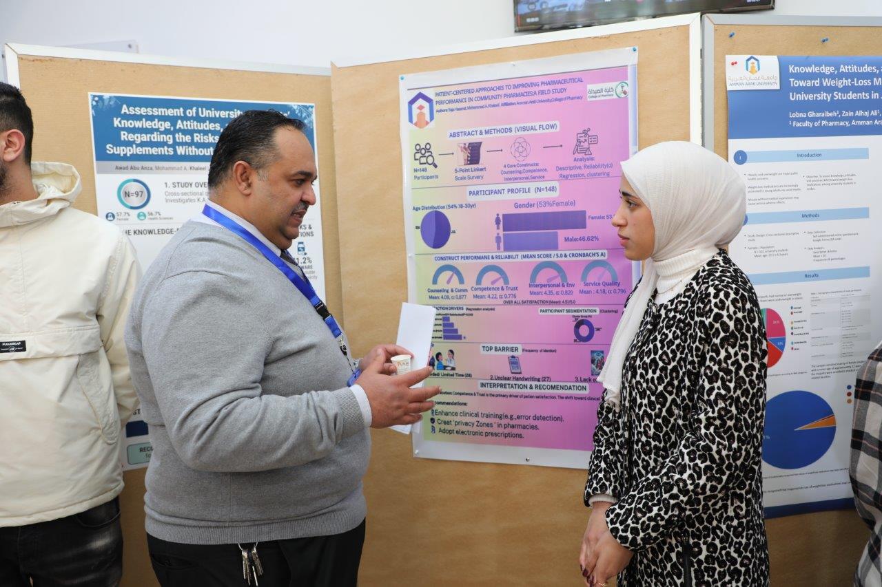 صيدلة "عمان العربية" تنظم عرضًا لمشاريع طلبة الصيدلة البحثية ضمن نهج التعليم القائم على المشاريع13