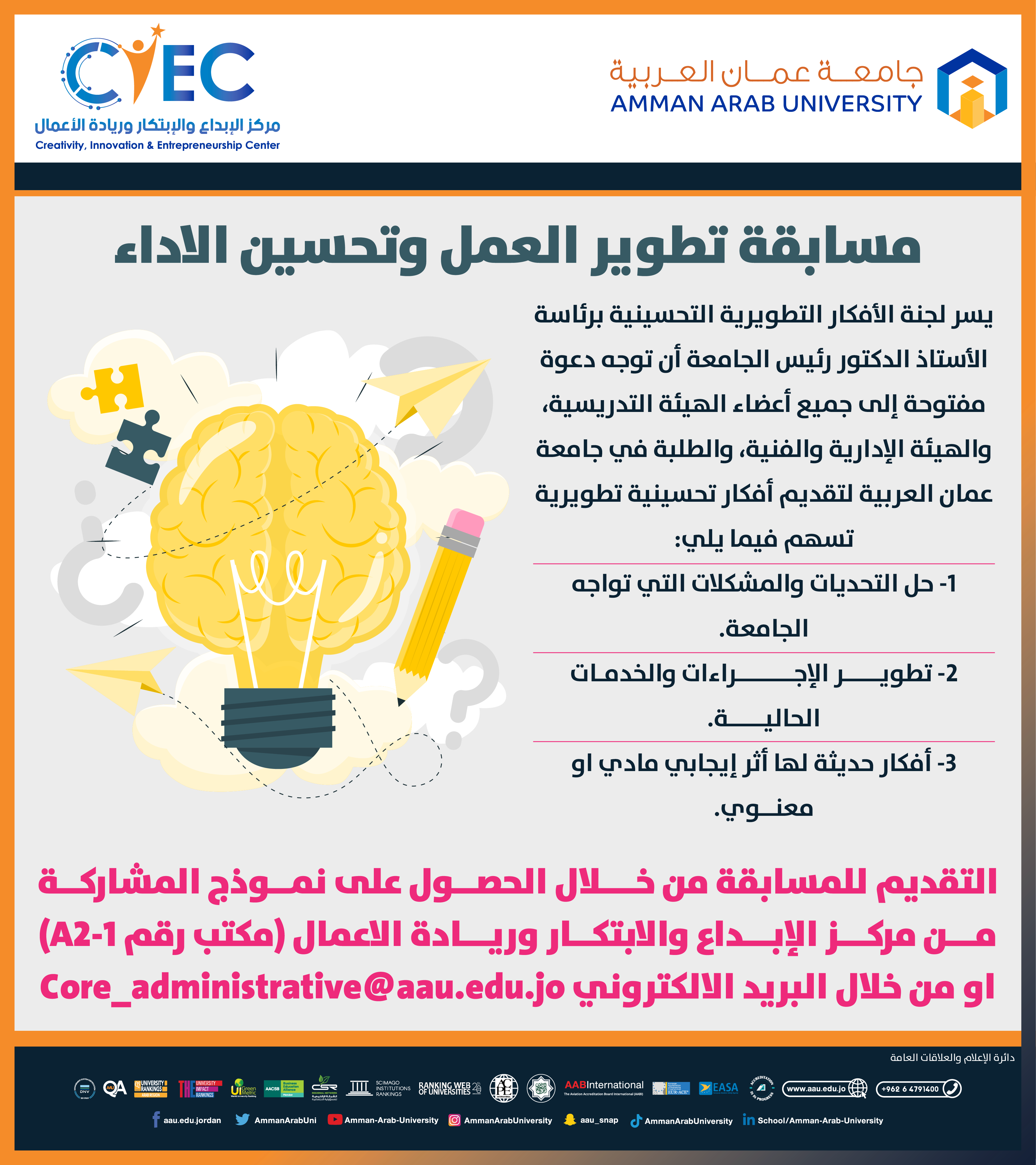 RE_ اعلان عن مسابقة تطوير العمل وتحسين الاداء1