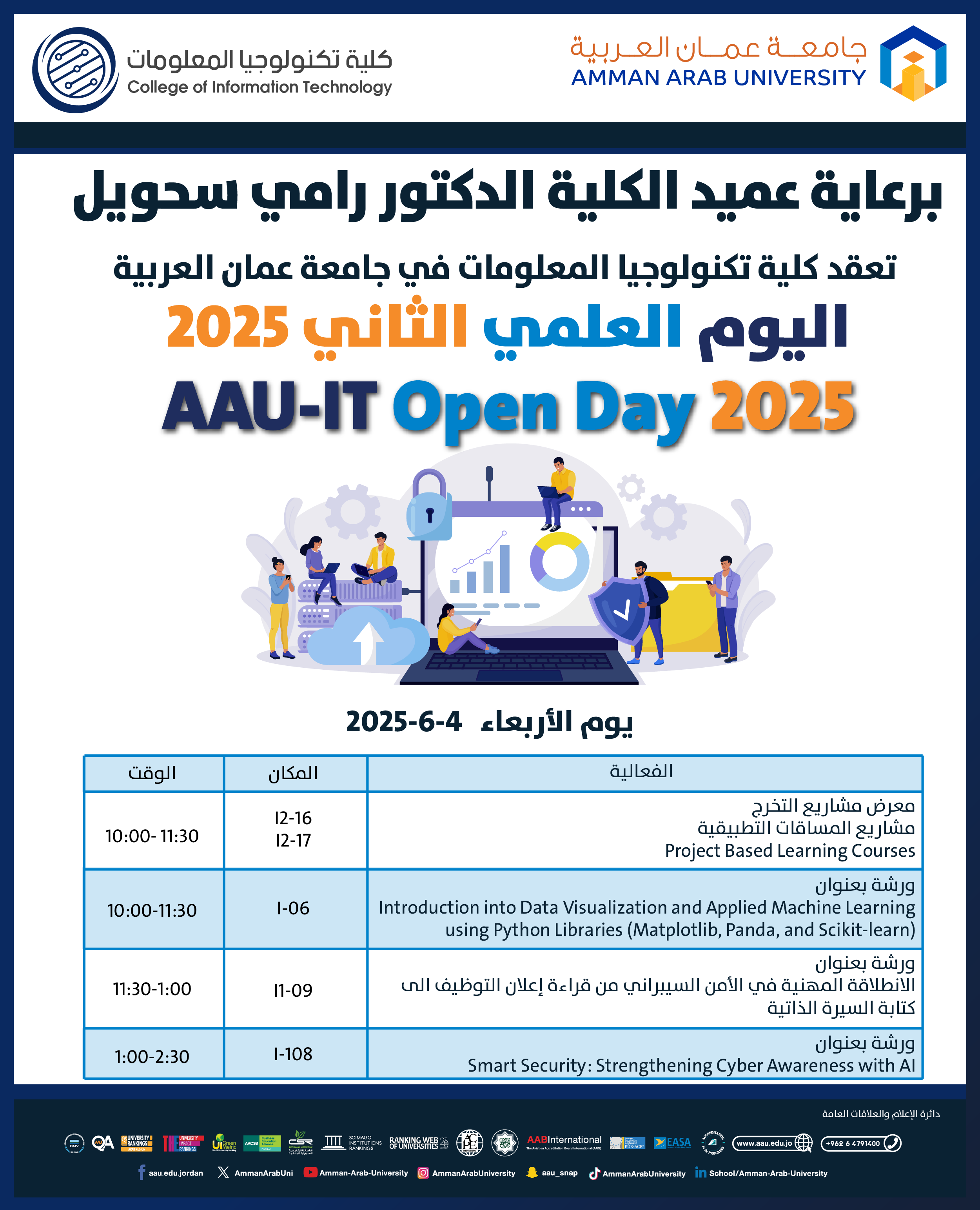 اعلان عن اليوم العلمي الثاني 2025 لكلية تكنولوجيا المعلومات