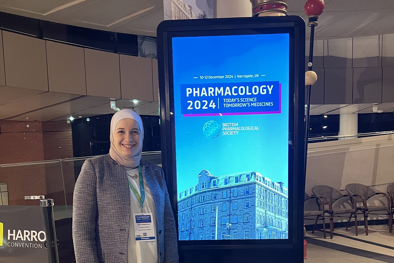 الدكتورة الحباشنة من صيدلة "عمان العربية" تشارك في المؤتمر Pharmacology 2024 في بريطانيا1