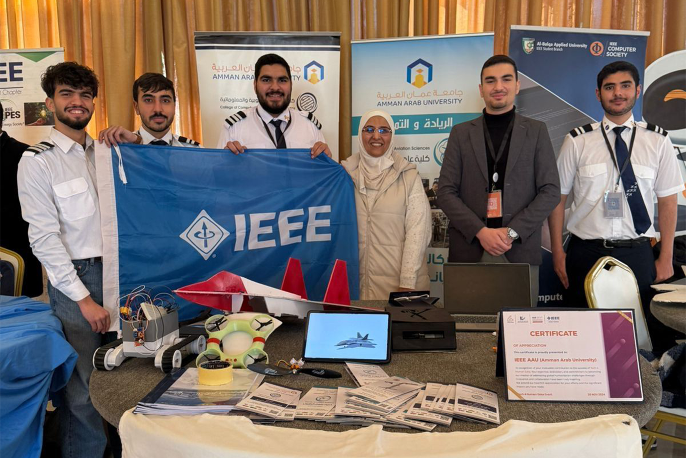 جامعة عمان العربية تبرز إبداع طلبتها في فعالية Tech 4 Human Sake بدعم من IEEE ونقابة المهندسين1