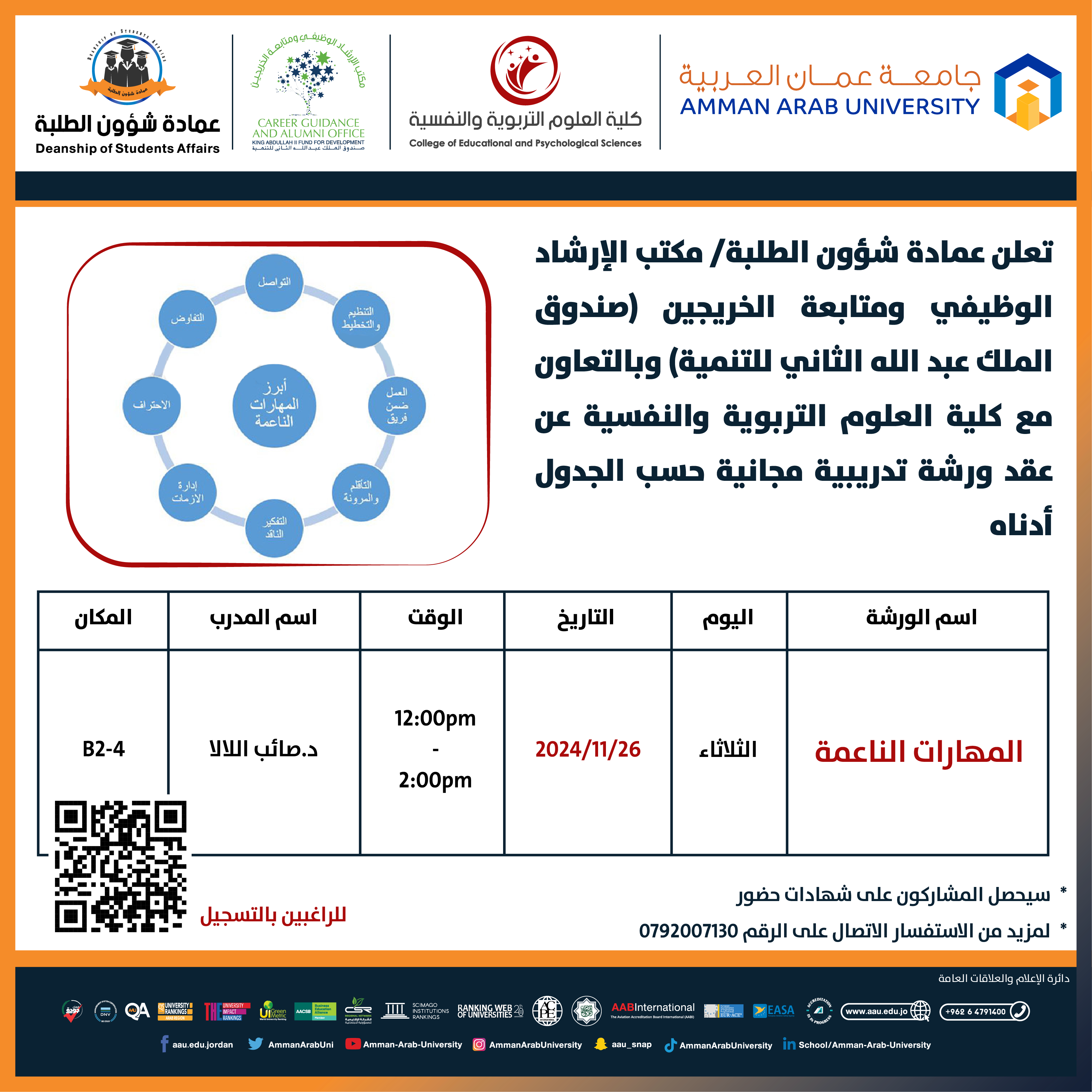 ورشة تدريبية بعنوان المهارات الناعمة